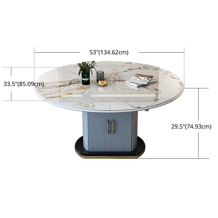 Modern Sintered Stone Dining Room Set with Round Table Space-Saving Design Dining Table Furniture Clearhalo 'Dining Room Sets' 'Dining Tables & Seating' 'dining_room_set' 'furn' 'furn_dining_room_set' 'Furniture' 'furniture_dining_room_set' 'Kitchen & Dining Furniture' 'kitchen&dining_furn' 'kitchen' 3485007