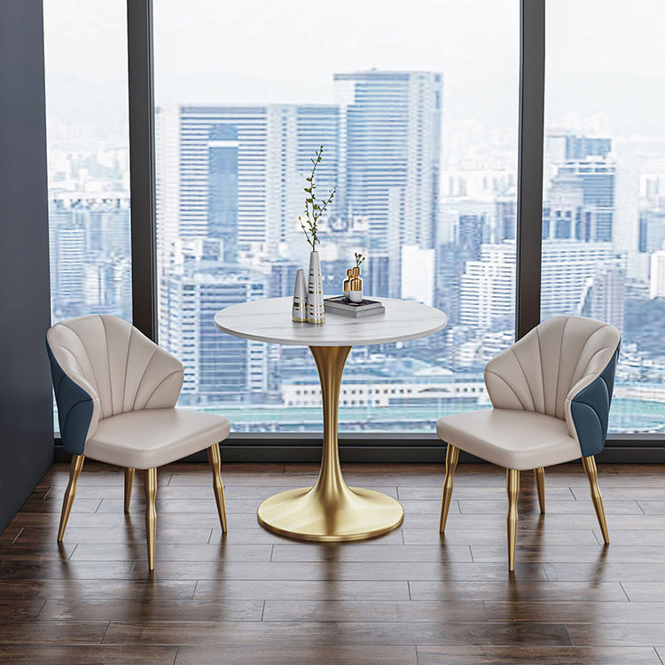 Scandinavian Kitchen Dining Room Set with Sintered Stone Top and Metal Base Dining Set Clearhalo 'Dining Room Sets' 'Dining Tables & Seating' 'dining_room_set' 'furn' 'furn_dining_room_set' 'Furniture' 'furniture_dining_room_set' 'Kitchen & Dining Furniture' 'kitchen&dining_furn' 'kitchen' 3485026