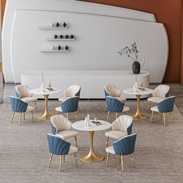 Scandinavian Kitchen Dining Room Set with Sintered Stone Top and Metal Base Dining Set Clearhalo 'Dining Room Sets' 'Dining Tables & Seating' 'dining_room_set' 'furn' 'furn_dining_room_set' 'Furniture' 'furniture_dining_room_set' 'Kitchen & Dining Furniture' 'kitchen&dining_furn' 'kitchen' 3485037