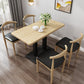 Minimalist Wooden Dining Set Standard Height with Pedestal Base Dining RoomSet for Home Use Black 5 Piece Set Clearhalo 'Dining Room Sets' 'Dining Tables & Seating' 'dining_room_set' 'furn' 'furn_dining_room_set' 'Furniture' 'furniture_dining_room_set' 'Kitchen & Dining Furniture' 'kitchen&dining_furn' 'kitchen' 3485039