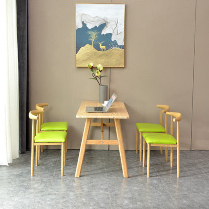 Modern Wooden Dining Room Set with Rectangle Top and Trestle Base Furniture Green 5 Piece Set Clearhalo 'Dining Room Sets' 'Dining Tables & Seating' 'dining_room_set' 'furn' 'furn_dining_room_set' 'Furniture' 'furniture_dining_room_set' 'Kitchen & Dining Furniture' 'kitchen&dining_furn' 'kitchen' 3485071