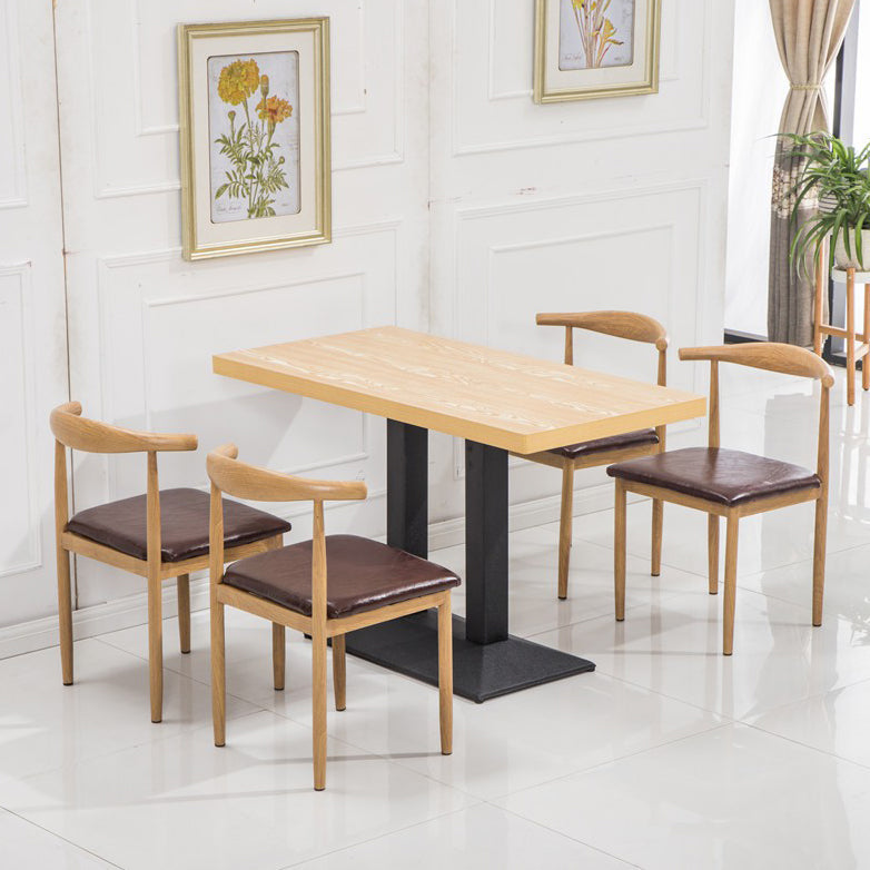 Modern Kitchen Dining Room Set with Wooden Top and Black Base Dining Furniture Set Brown 5 Piece Set Clearhalo 'Dining Room Sets' 'Dining Tables & Seating' 'dining_room_set' 'furn' 'furn_dining_room_set' 'Furniture' 'furniture_dining_room_set' 'Kitchen & Dining Furniture' 'kitchen&dining_furn' 'kitchen' 3485081