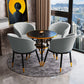 Glam Style Dining Room Set with Sintered Stone Top and 3 Legs Base Formal Table Set Light Gray 5 Piece Set Clearhalo 'Dining Room Sets' 'Dining Tables & Seating' 'dining_room_set' 'furn' 'furn_dining_room_set' 'Furniture' 'furniture_dining_room_set' 'Kitchen & Dining Furniture' 'kitchen&dining_furn' 'kitchen' 3485092
