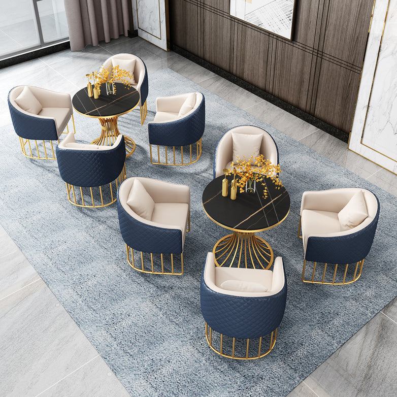 Glam Style Dining Room Set Standard Height with Pedestal Base Dining Furniture Clearhalo 'Dining Room Sets' 'Dining Tables & Seating' 'dining_room_set' 'furn' 'furn_dining_room_set' 'Furniture' 'furniture_dining_room_set' 'Kitchen & Dining Furniture' 'kitchen&dining_furn' 'kitchen' 3485100