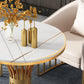 Glam Style Dining Room Set Standard Height with Pedestal Base Dining Furniture Clearhalo 'Dining Room Sets' 'Dining Tables & Seating' 'dining_room_set' 'furn' 'furn_dining_room_set' 'Furniture' 'furniture_dining_room_set' 'Kitchen & Dining Furniture' 'kitchen&dining_furn' 'kitchen' 3485105