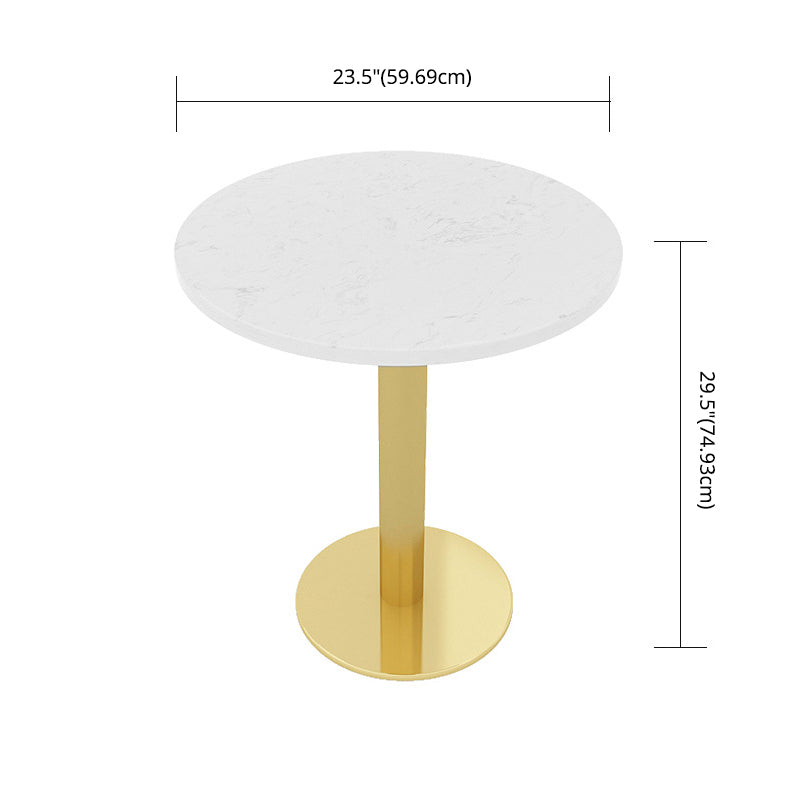 Glam Sintered Stone Dining Table Set with Round Top Pedestal Base Dining Furniture for Home Use Clearhalo 'Dining Room Sets' 'Dining Tables & Seating' 'dining_room_set' 'furn' 'furn_dining_room_set' 'Furniture' 'furniture_dining_room_set' 'Kitchen & Dining Furniture' 'kitchen&dining_furn' 'kitchen' 3485121