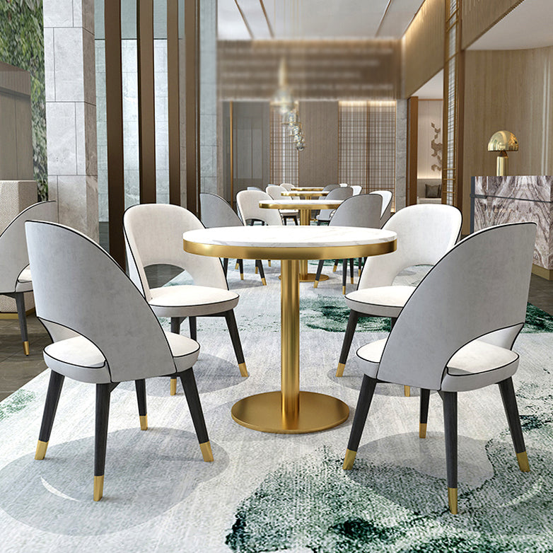 Nordic Sintered Stone Dining Room Set Standard Height with Pedestal Base Dining Furniture Clearhalo 'Dining Room Sets' 'Dining Tables & Seating' 'dining_room_set' 'furn' 'furn_dining_room_set' 'Furniture' 'furniture_dining_room_set' 'Kitchen & Dining Furniture' 'kitchen&dining_furn' 'kitchen' 3485147