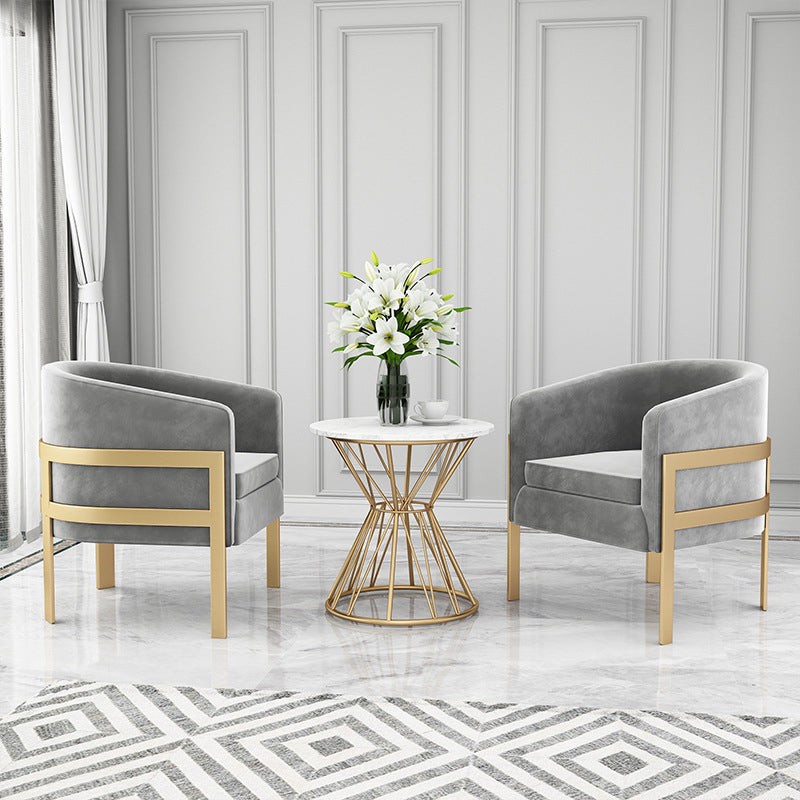 Nordic Dining Room Set with Round Sintered Stone Top and Pedestal Base Dining Furniture Grey 3 Piece Set Clearhalo 'Dining Room Sets' 'Dining Tables & Seating' 'dining_room_set' 'furn' 'furn_dining_room_set' 'Furniture' 'furniture_dining_room_set' 'Kitchen & Dining Furniture' 'kitchen&dining_furn' 'kitchen' 3485149