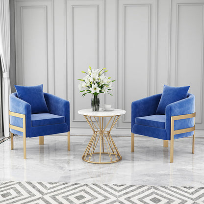 Nordic Dining Room Set with Round Sintered Stone Top and Pedestal Base Dining Furniture Blue 3 Piece Set Clearhalo 'Dining Room Sets' 'Dining Tables & Seating' 'dining_room_set' 'furn' 'furn_dining_room_set' 'Furniture' 'furniture_dining_room_set' 'Kitchen & Dining Furniture' 'kitchen&dining_furn' 'kitchen' 3485150