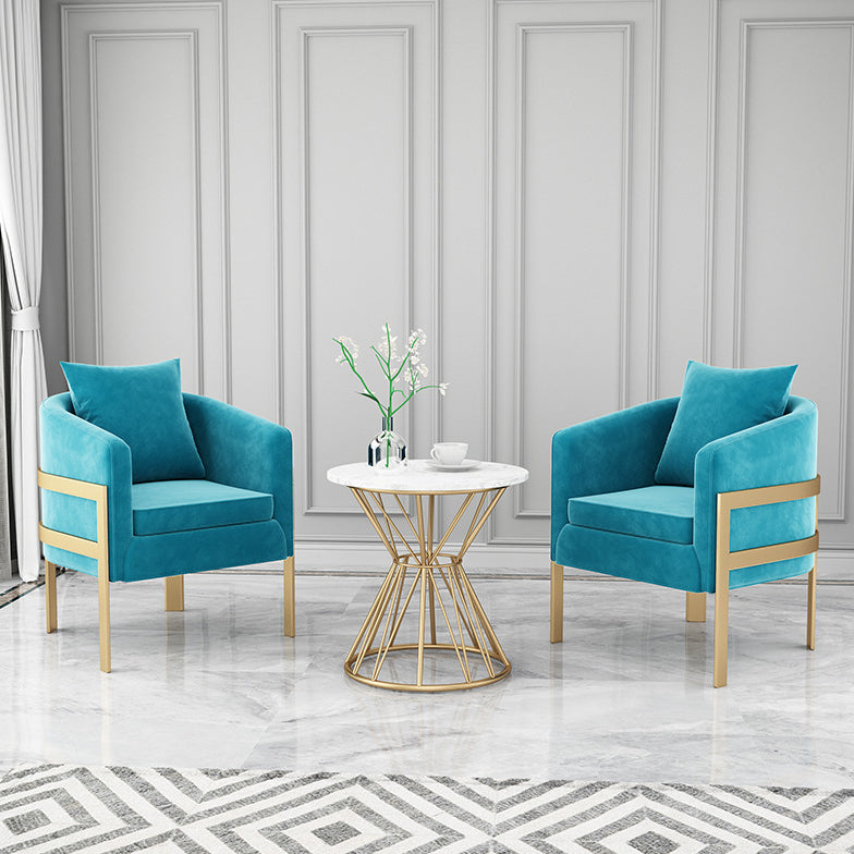 Nordic Dining Room Set with Round Sintered Stone Top and Pedestal Base Dining Furniture Green 3 Piece Set Clearhalo 'Dining Room Sets' 'Dining Tables & Seating' 'dining_room_set' 'furn' 'furn_dining_room_set' 'Furniture' 'furniture_dining_room_set' 'Kitchen & Dining Furniture' 'kitchen&dining_furn' 'kitchen' 3485151