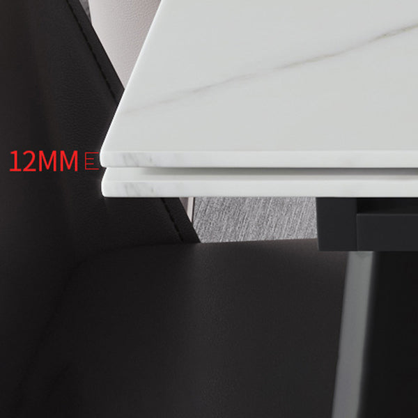 Modern Kitchen Foldable Dining Room Set with Sintered Stone Top and Black Base Dining Furniture Set Clearhalo 'Dining Room Sets' 'Dining Tables & Seating' 'dining_room_set' 'furn' 'furn_dining_room_set' 'Furniture' 'furniture_dining_room_set' 'Kitchen & Dining Furniture' 'kitchen&dining_furn' 'kitchen' 3485165