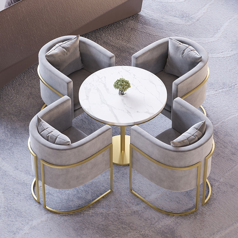 Nordic Sintered Stone Dining Room Set with Metal Base Dining Furniture for Household Clearhalo 'Dining Room Sets' 'Dining Tables & Seating' 'dining_room_set' 'furn' 'furn_dining_room_set' 'Furniture' 'furniture_dining_room_set' 'Kitchen & Dining Furniture' 'kitchen&dining_furn' 'kitchen' 3485185