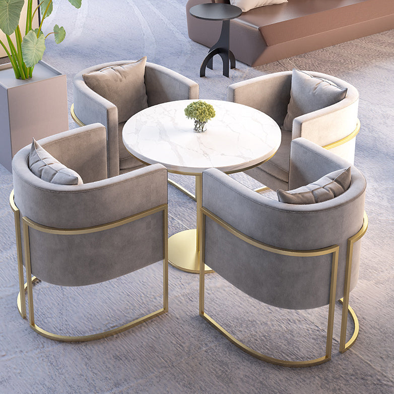 Nordic Sintered Stone Dining Room Set with Metal Base Dining Furniture for Household Clearhalo 'Dining Room Sets' 'Dining Tables & Seating' 'dining_room_set' 'furn' 'furn_dining_room_set' 'Furniture' 'furniture_dining_room_set' 'Kitchen & Dining Furniture' 'kitchen&dining_furn' 'kitchen' 3485187