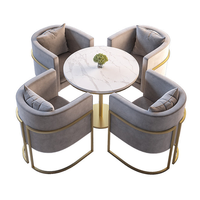 Nordic Sintered Stone Dining Room Set with Metal Base Dining Furniture for Household 5 Piece Set Clearhalo 'Dining Room Sets' 'Dining Tables & Seating' 'dining_room_set' 'furn' 'furn_dining_room_set' 'Furniture' 'furniture_dining_room_set' 'Kitchen & Dining Furniture' 'kitchen&dining_furn' 'kitchen' 3485188