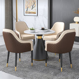 Glam Kitchen Dining Room Set Standard Height with Round Top and Metal Leg Dining Furniture Clearhalo 'Dining Room Sets' 'Dining Tables & Seating' 'dining_room_set' 'furn' 'furn_dining_room_set' 'Furniture' 'furniture_dining_room_set' 'Kitchen & Dining Furniture' 'kitchen&dining_furn' 'kitchen' 3485200