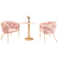 Glam Style Dining Room Set with Round Sintered Stone Top and Pedestal Base Dining Furniture Pink 3 Piece Set Clearhalo 'Dining Room Sets' 'Dining Tables & Seating' 'dining_room_set' 'furn' 'furn_dining_room_set' 'Furniture' 'furniture_dining_room_set' 'Kitchen & Dining Furniture' 'kitchen&dining_furn' 'kitchen' 3485212