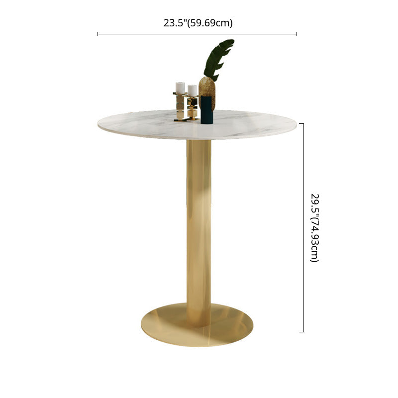 Glam Style Dining Room Set with Round Sintered Stone Top and Pedestal Base Dining Furniture Clearhalo 'Dining Room Sets' 'Dining Tables & Seating' 'dining_room_set' 'furn' 'furn_dining_room_set' 'Furniture' 'furniture_dining_room_set' 'Kitchen & Dining Furniture' 'kitchen&dining_furn' 'kitchen' 3485215