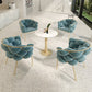 Glam Style Dining Room Set with Round Sintered Stone Top and Pedestal Base Dining Furniture Clearhalo 'Dining Room Sets' 'Dining Tables & Seating' 'dining_room_set' 'furn' 'furn_dining_room_set' 'Furniture' 'furniture_dining_room_set' 'Kitchen & Dining Furniture' 'kitchen&dining_furn' 'kitchen' 3485221