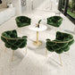 Glam Style Dining Room Set with Round Sintered Stone Top and Pedestal Base Dining Furniture Clearhalo 'Dining Room Sets' 'Dining Tables & Seating' 'dining_room_set' 'furn' 'furn_dining_room_set' 'Furniture' 'furniture_dining_room_set' 'Kitchen & Dining Furniture' 'kitchen&dining_furn' 'kitchen' 3485222