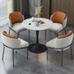 Glam Style Sintered Stone Dining Room Set with Black Leg Dining Furniture for Home Use Orange 5 Piece Set Clearhalo 'Dining Room Sets' 'Dining Tables & Seating' 'dining_room_set' 'furn' 'furn_dining_room_set' 'Furniture' 'furniture_dining_room_set' 'Kitchen & Dining Furniture' 'kitchen&dining_furn' 'kitchen' 3485223