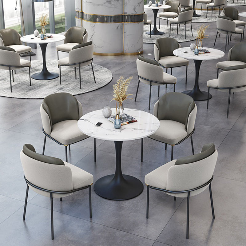 Glam Style Sintered Stone Dining Room Set with Black Leg Dining Furniture for Home Use Clearhalo 'Dining Room Sets' 'Dining Tables & Seating' 'dining_room_set' 'furn' 'furn_dining_room_set' 'Furniture' 'furniture_dining_room_set' 'Kitchen & Dining Furniture' 'kitchen&dining_furn' 'kitchen' 3485225