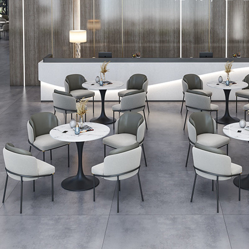 Glam Style Sintered Stone Dining Room Set with Black Leg Dining Furniture for Home Use Clearhalo 'Dining Room Sets' 'Dining Tables & Seating' 'dining_room_set' 'furn' 'furn_dining_room_set' 'Furniture' 'furniture_dining_room_set' 'Kitchen & Dining Furniture' 'kitchen&dining_furn' 'kitchen' 3485234