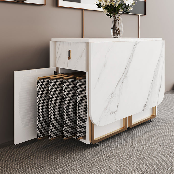 Rectangle Contemporary Sintered Stone Dining Room Set Foldable Dining Furniture for Restaurant Clearhalo 'Dining Room Sets' 'Dining Tables & Seating' 'dining_room_set' 'furn' 'furn_dining_room_set' 'Furniture' 'furniture_dining_room_set' 'Kitchen & Dining Furniture' 'kitchen&dining_furn' 'kitchen' 3485250