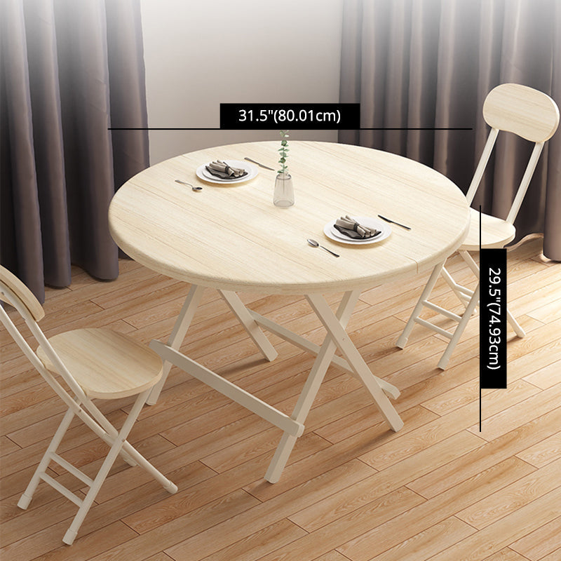 Contemporary Solid Wood Top Dining Room Set with Round Foldable Table Dinette Set Clearhalo 'Dining Room Sets' 'Dining Tables & Seating' 'dining_room_set' 'furn' 'furn_dining_room_set' 'Furniture' 'furniture_dining_room_set' 'Kitchen & Dining Furniture' 'kitchen&dining_furn' 'kitchen' 3485263