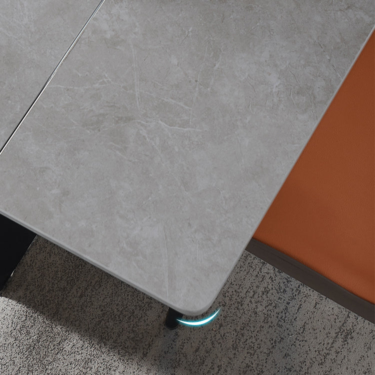 Sintered Stone Modern DiningRoomTableSet with Rectangle Table and Removable Leaf Dinette Set Clearhalo 'Dining Room Sets' 'Dining Tables & Seating' 'dining_room_set' 'furn' 'furn_dining_room_set' 'Furniture' 'furniture_dining_room_set' 'Kitchen & Dining Furniture' 'kitchen&dining_furn' 'kitchen' 3485270