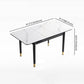 Rectangle Modern DiningRoomTableSet Sintered Stone Top DiningSet with Metallic 4 Legs Base Clearhalo 'Dining Room Sets' 'Dining Tables & Seating' 'dining_room_set' 'furn' 'furn_dining_room_set' 'Furniture' 'furniture_dining_room_set' 'Kitchen & Dining Furniture' 'kitchen&dining_furn' 'kitchen' 3485315