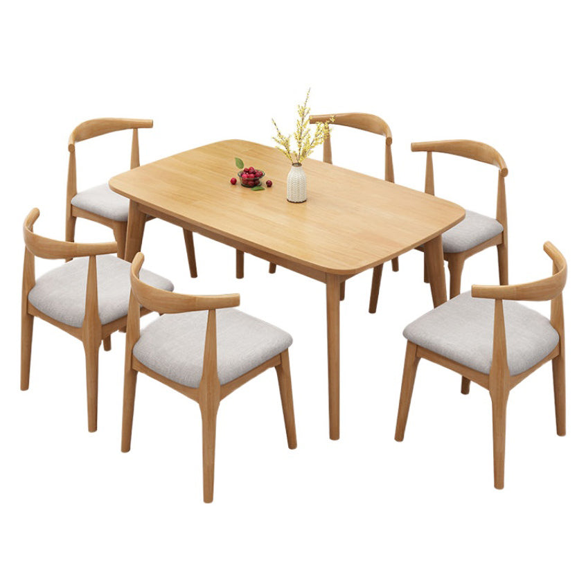 Fixed Wood Top Kitchen Table Set with 4 Legs Base Dining Table Sets for Dining Room Clearhalo 'Dining Room Sets' 'Dining Tables & Seating' 'dining_room_set' 'furn' 'furn_dining_room_set' 'Furniture' 'furniture_dining_room_set' 'Kitchen & Dining Furniture' 'kitchen&dining_furn' 'kitchen' 3485321
