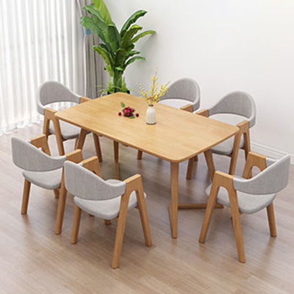 Fixed Wood Top Kitchen Table Set with 4 Legs Base Dining Table Sets for Dining Room Clearhalo 'Dining Room Sets' 'Dining Tables & Seating' 'dining_room_set' 'furn' 'furn_dining_room_set' 'Furniture' 'furniture_dining_room_set' 'Kitchen & Dining Furniture' 'kitchen&dining_furn' 'kitchen' 3485330