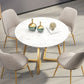 Scandinavian Round DiningRoomTableSet with Sintered Stone Dinette Set with Metal Pedestal Base Clearhalo 'Dining Room Sets' 'Dining Tables & Seating' 'dining_room_set' 'furn' 'furn_dining_room_set' 'Furniture' 'furniture_dining_room_set' 'Kitchen & Dining Furniture' 'kitchen&dining_furn' 'kitchen' 3485333