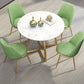 Scandinavian Round DiningRoomTableSet with Sintered Stone Dinette Set with Metal Pedestal Base Clearhalo 'Dining Room Sets' 'Dining Tables & Seating' 'dining_room_set' 'furn' 'furn_dining_room_set' 'Furniture' 'furniture_dining_room_set' 'Kitchen & Dining Furniture' 'kitchen&dining_furn' 'kitchen' 3485334