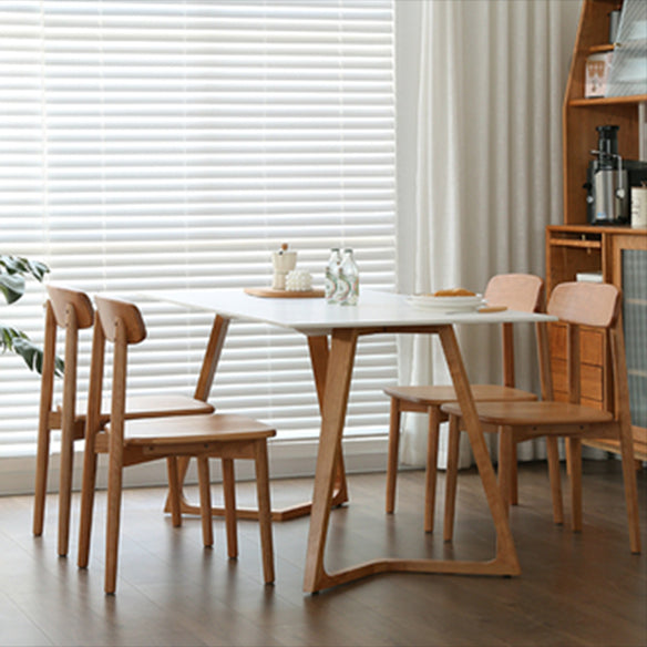 Contemporary Solid Wood Dinette Set with Rectangle Table Dining Room Set for Restaurant 5 Piece Set Clearhalo 'Dining Room Sets' 'Dining Tables & Seating' 'dining_room_set' 'furn' 'furn_dining_room_set' 'Furniture' 'furniture_dining_room_set' 'Kitchen & Dining Furniture' 'kitchen&dining_furn' 'kitchen' 3485343