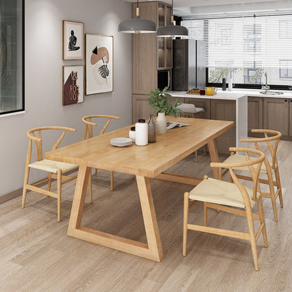 Contemporary Rectangle Shape Dining Set Solid Wood Top Dining Table Furniture for Dining Room 5 Piece Set Clearhalo 'Dining Room Sets' 'Dining Tables & Seating' 'dining_room_set' 'furn' 'furn_dining_room_set' 'Furniture' 'furniture_dining_room_set' 'Kitchen & Dining Furniture' 'kitchen&dining_furn' 'kitchen' 3485365