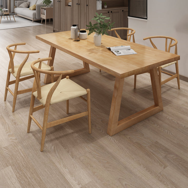 Contemporary Rectangle Shape Dining Set Solid Wood Top Dining Table Furniture for Dining Room Clearhalo 'Dining Room Sets' 'Dining Tables & Seating' 'dining_room_set' 'furn' 'furn_dining_room_set' 'Furniture' 'furniture_dining_room_set' 'Kitchen & Dining Furniture' 'kitchen&dining_furn' 'kitchen' 3485367