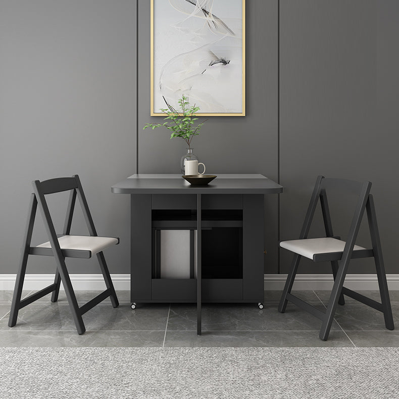 Modern Style Traditional Height Dining Set with Drop Leaf Table and Trestle Base for Home Use Clearhalo 'Dining Room Sets' 'Dining Tables & Seating' 'dining_room_set' 'furn' 'furn_dining_room_set' 'Furniture' 'furniture_dining_room_set' 'Kitchen & Dining Furniture' 'kitchen&dining_furn' 'kitchen' 3485391