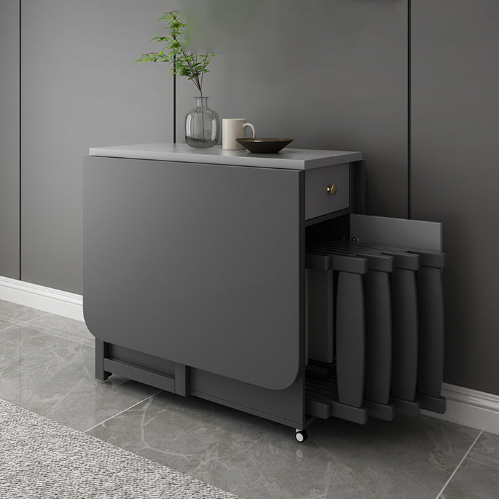 Modern Style Traditional Height Dining Set with Drop Leaf Table and Trestle Base for Home Use Clearhalo 'Dining Room Sets' 'Dining Tables & Seating' 'dining_room_set' 'furn' 'furn_dining_room_set' 'Furniture' 'furniture_dining_room_set' 'Kitchen & Dining Furniture' 'kitchen&dining_furn' 'kitchen' 3485393