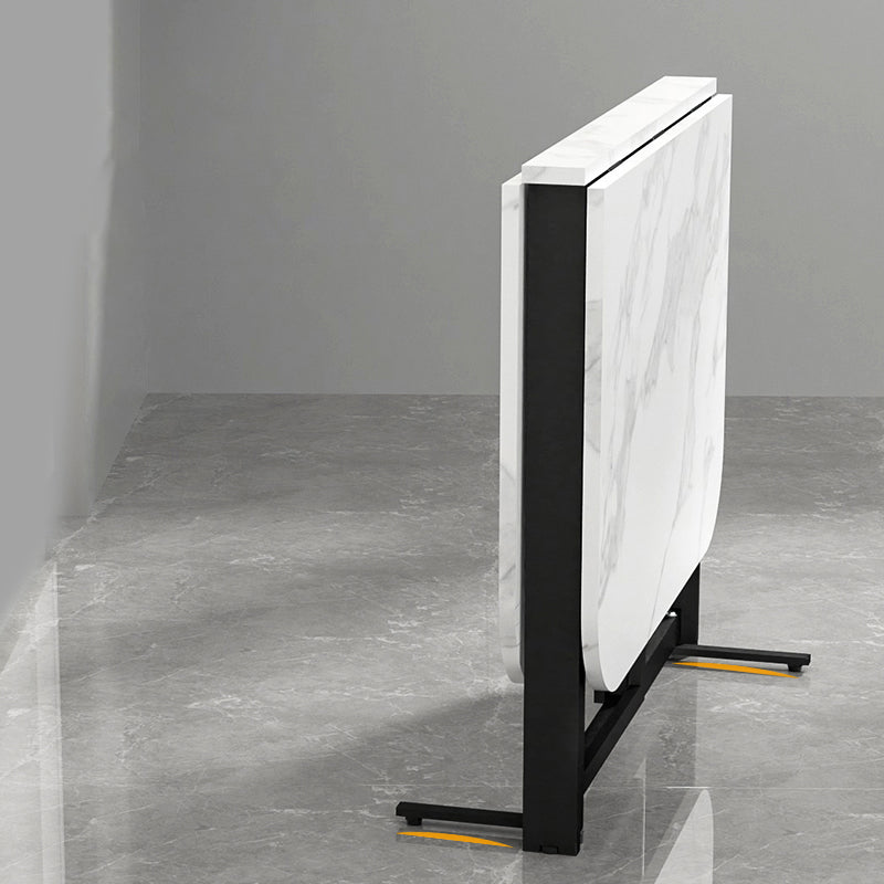 Contemporary Style Traditional Height Dining Set with Foldable Table and Trestle Base Clearhalo 'Dining Room Sets' 'Dining Tables & Seating' 'dining_room_set' 'Furniture' 'furniture_dining_room_set' 'Kitchen & Dining Furniture' 'kitchen&dining_furn' 'kitchen' 3485448