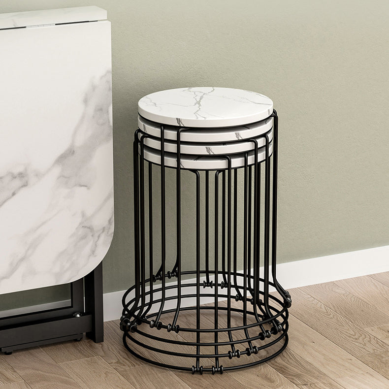 Contemporary Style Traditional Height Dining Set with Foldable Table and Trestle Base Clearhalo 'Dining Room Sets' 'Dining Tables & Seating' 'dining_room_set' 'Furniture' 'furniture_dining_room_set' 'Kitchen & Dining Furniture' 'kitchen&dining_furn' 'kitchen' 3485453