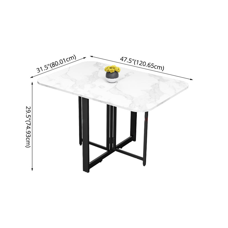 Contemporary Style Traditional Height Dining Set with Foldable Table and Trestle Base Clearhalo 'Dining Room Sets' 'Dining Tables & Seating' 'dining_room_set' 'Furniture' 'furniture_dining_room_set' 'Kitchen & Dining Furniture' 'kitchen&dining_furn' 'kitchen' 3485454