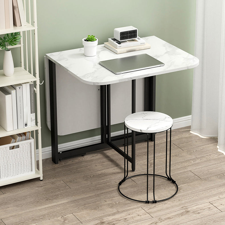 Contemporary Style Traditional Height Dining Set with Foldable Table and Trestle Base Clearhalo 'Dining Room Sets' 'Dining Tables & Seating' 'dining_room_set' 'Furniture' 'furniture_dining_room_set' 'Kitchen & Dining Furniture' 'kitchen&dining_furn' 'kitchen' 3485458