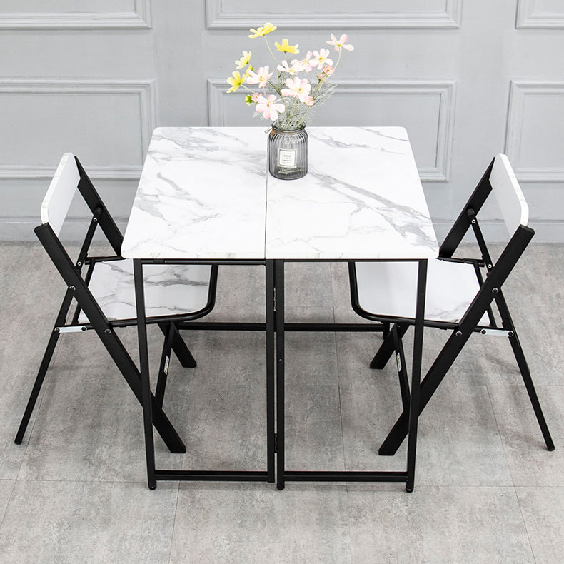 Modern Style Traditional Height Dining Set with Removable Leaf Table and Trestle Base 31.5"L x 31.5"W x 29.5"H 3 Piece Set Clearhalo 'Dining Room Sets' 'Dining Tables & Seating' 'dining_room_set' 'Furniture' 'furniture_dining_room_set' 'Kitchen & Dining Furniture' 'kitchen&dining_furn' 'kitchen' 3485464
