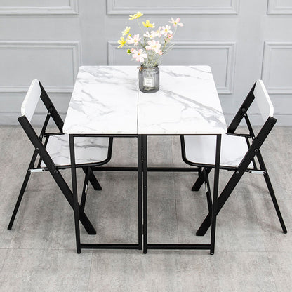 Modern Style Traditional Height Dining Set with Removable Leaf Table and Trestle Base 31.5"L x 31.5"W x 29.5"H 3 Piece Set Clearhalo 'Dining Room Sets' 'Dining Tables & Seating' 'dining_room_set' 'Furniture' 'furniture_dining_room_set' 'Kitchen & Dining Furniture' 'kitchen&dining_furn' 'kitchen' 3485464