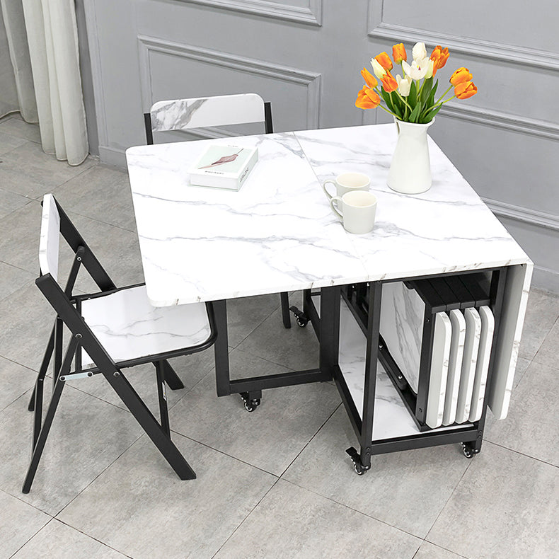 Contemporary Style Sintered Stone Dining Table with Removable Leaf and Trestle Base Clearhalo 'Dining Room Sets' 'Dining Tables & Seating' 'dining_room_set' 'furn' 'furn_dining_room_set' 'Furniture' 'furniture_dining_room_set' 'Kitchen & Dining Furniture' 'kitchen&dining_furn' 'kitchen' 3485479