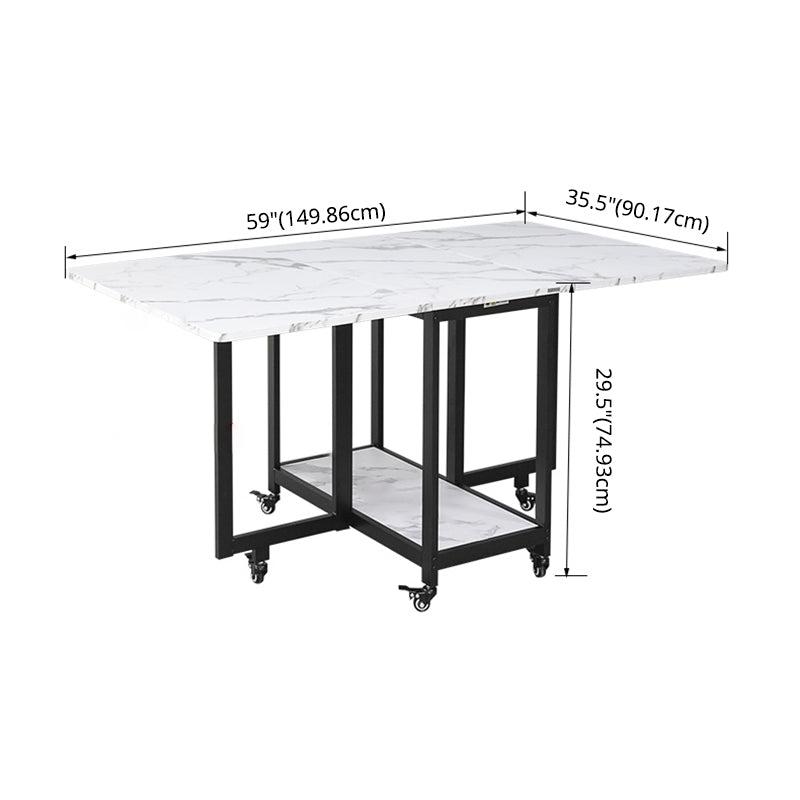 Contemporary Style Sintered Stone Dining Table with Removable Leaf and Trestle Base Clearhalo 'Dining Room Sets' 'Dining Tables & Seating' 'dining_room_set' 'furn' 'furn_dining_room_set' 'Furniture' 'furniture_dining_room_set' 'Kitchen & Dining Furniture' 'kitchen&dining_furn' 'kitchen' 3485488