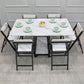 Contemporary Style Sintered Stone Dining Table with Removable Leaf and Trestle Base Clearhalo 'Dining Room Sets' 'Dining Tables & Seating' 'dining_room_set' 'furn' 'furn_dining_room_set' 'Furniture' 'furniture_dining_room_set' 'Kitchen & Dining Furniture' 'kitchen&dining_furn' 'kitchen' 3485492