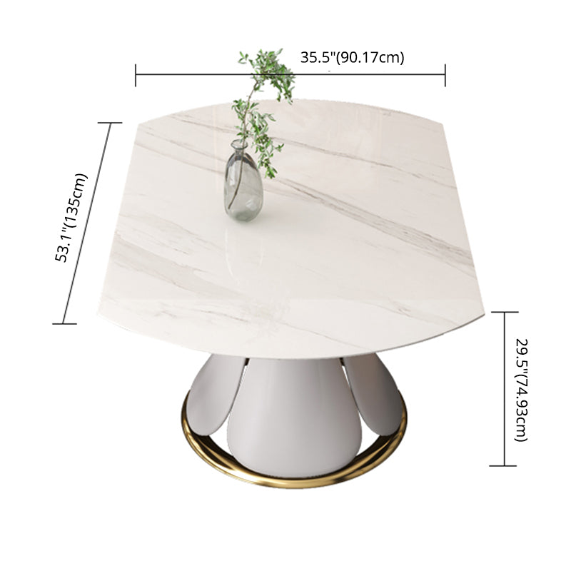 Contemporary Style Sintered Stone Dining Table with Built-in Storage Layer and Pedestal Base Clearhalo 'Dining Room Sets' 'Dining Tables & Seating' 'dining_room_set' 'furn' 'furn_dining_room_set' 'Furniture' 'furniture_dining_room_set' 'Kitchen & Dining Furniture' 'kitchen&dining_furn' 'kitchen' 3485505