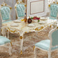 Victorian Style Marble Dining Set with Yellow Table and 4 White Legs Base for Home Use 6 Piece Set Clearhalo 'Dining Room Sets' 'Dining Tables & Seating' 'dining_room_set' 'furn' 'furn_dining_room_set' 'Furniture' 'furniture_dining_room_set' 'Kitchen & Dining Furniture' 'kitchen&dining_furn' 'kitchen' 3485528